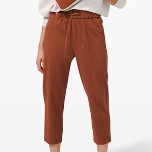 LULULEMON Pants Womens 8 Brown Terracotta Rust Keep Moving High Rise Crop 23”